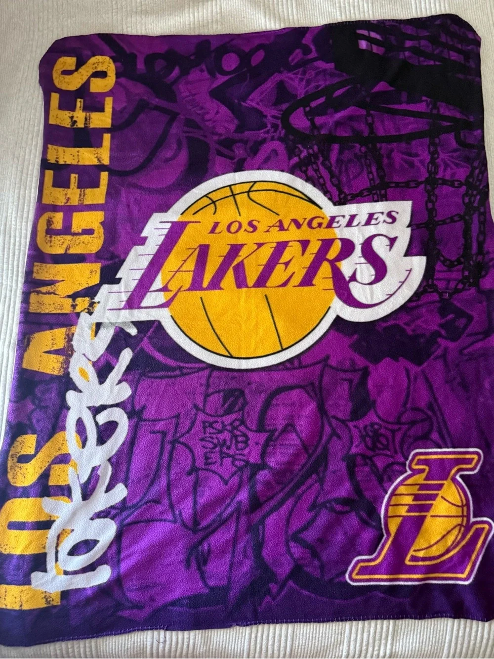 Officially Licensed Los Angeles Lakers Fleece Throw Blanket NBA Basketball